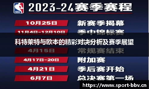 科特莱特与欧本的精彩对决分析及赛季展望