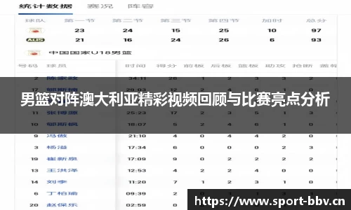 男篮对阵澳大利亚精彩视频回顾与比赛亮点分析